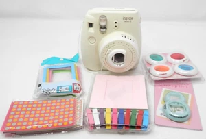 Fujifilm Instax Mini 8 Camera w/Acces • White Color Close Up Lens Frame Stickers - Picture 1 of 18