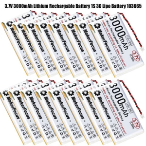 3000mAh 3.7V Lithium Rechargeable Battery 1S 3C Lipo Battery Micro JST 1.25 Plug - Picture 1 of 37