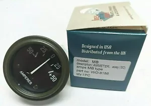 WWII Military Willys MB Dodge WC ✅(A8186-MB) Ammeter Gauge, 6v or 12v, 50/50 - Picture 1 of 7
