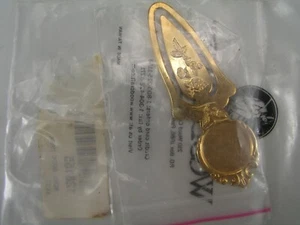Rose Design Gold Brass Book Mark, 17.5mm Cabochon - Imagen 1 de 3
