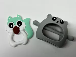Woodland Set Of Teether Silicon Pacifier No Drop, Helps Develop Grasp, Cognitive - Picture 1 of 3