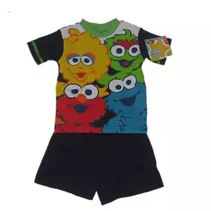 Nuevo Sésamo Street Infante Bebé Niño Conjunto Corto Azul Marino 12 18 24 Meses Set - Imagen 1 de 1