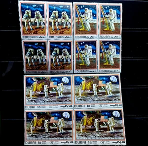 Dubai 1960's MNH - Space Air Mail - Moon Landing Full 4 Sets 12 Stamps - Picture 1 of 6