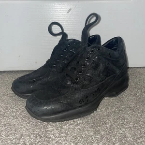 Hogan Interactive Black Sparkly Ankle Boots Womens Size 37 - Picture 1 of 5