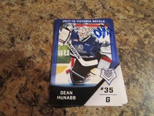 2017-18 VICTORIA ROYALS DEAN MCNABB AUTOGRAPHED WHL PLAYER CARD