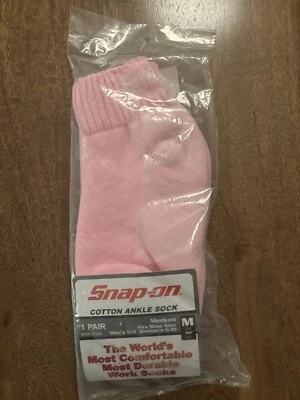 One Pair Women's Pink Snap On Tools Ankle Socks Medium Made In USA 4218 - Image 1 of 4