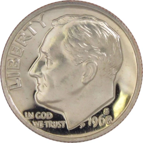 1968 S Roosevelt Dime Choice Proof 10c US Coin Collectible Cover