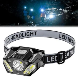 Multiple Mode Powerful Headlamp Body Motion Sensor Camping Rechargeable A7D3 - Picture 1 of 11