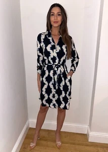 New Look Tie Dye Printed Shirtdress Midi Dress 8-16 - Picture 1 of 4