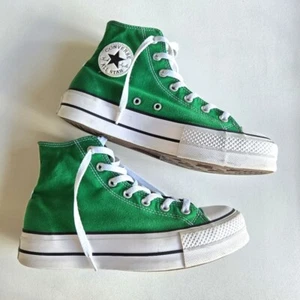 Converse Green High Top Platform Sneakers Size 9 Y2K Indie Grunge Preppy Kidcore - Bild 1 von 11