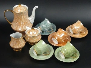 Lusterware porcelain coffee set Chodziez Made in Poland - Picture 1 of 16
