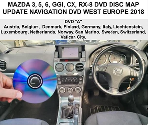 MAZDA 3, 5, 6, GGI, CX, RX-8 DVD DISC MAP UPDATE NAVIGATION DVD WEST EUROPE 2018 - Picture 1 of 1