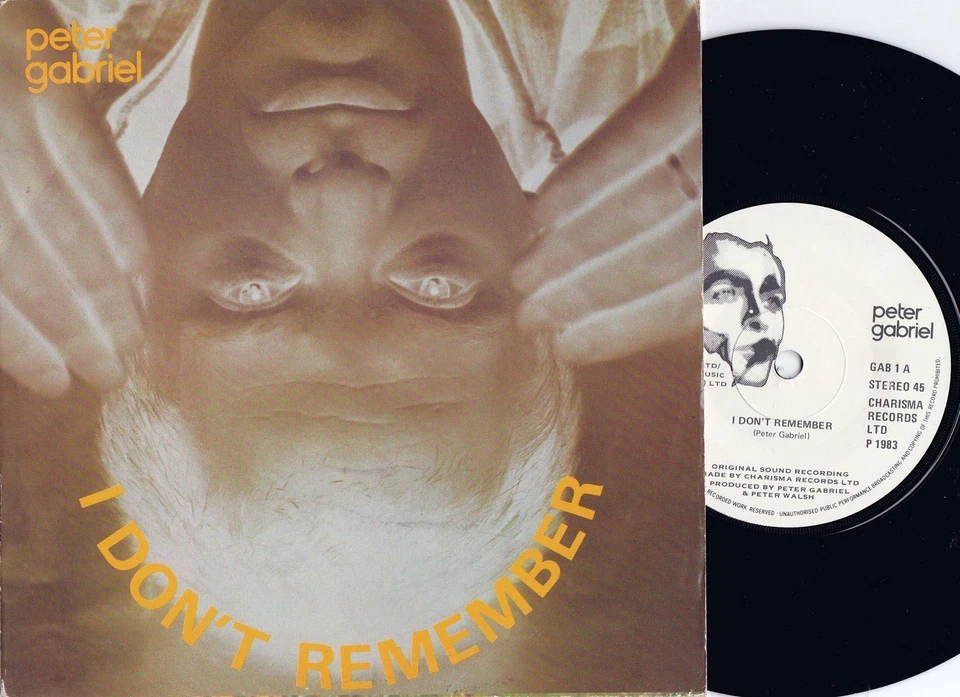 Peter Gabriel ORIG UK PS 45 I don’t remember EX ‘83 Charisma GAB1 Genesis - Image 1 of 1