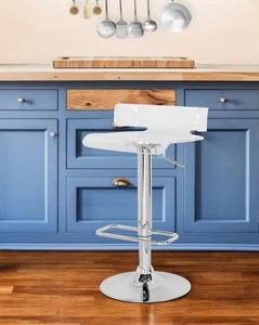 Clear and Silver Acrylic and Metal Low Back Adjustable Height Swivel Bar Chair - Picture 1 of 4