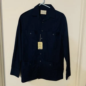 D'Accord Mens Size M Fashion Shirt Vintage NWT #OAF14 Dark Blue Long Sleeve - Picture 1 of 13