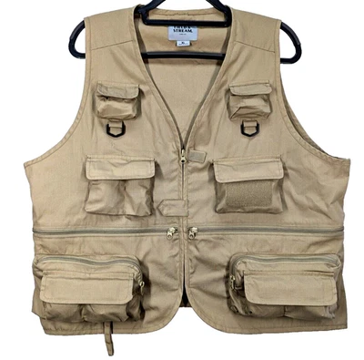 Field & Stream Mens Size XL Multi Pocket Khaki Vest Fishing Photography NWOT NEW - Image 1 of 4
