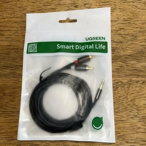 UGREEN RCA to 3.5mm Cable Phono Mini Jack Stereo Lead Gold-plated Red and White - Picture 1 of 3