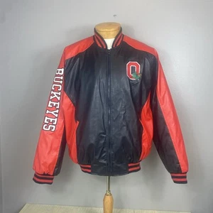 Vintage Steve and Barrys Ohio State Buckeyes Jacket Men's Size L Faux Leather - Picture 1 of 13