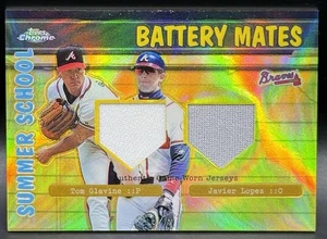 2002 Topps Chrome Summer School Battery Mates Lopez Glavine Refractor Game Used - Picture 1 of 6