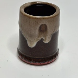 "Palillo de dientes vintage de cerámica por goteo vidrio saki cerámica marrón 2"" X 1""" - Imagen 1 de 5