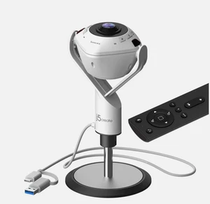 j5create JVU368 360 degrés alimenté par l'IA Smart-Tracking webcam haut-parleur 1080p - Photo 1/7