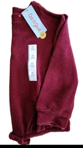 NWT Girls Maroon Cat & Jack Crewneck Sweater with Tie at the Waist Size 5T - Picture 1 of 5