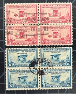 US Stamps-SC# 649 & 650 - 2/5 Cent - Blocks Of 4 - Used - SCV = $16.20 - Picture 1 of 2