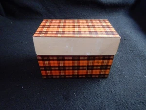 Mid Century plaid NOS recipe box w inserts Ohio Art Co Bryan Ohio - Picture 1 of 13