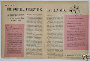 "Cómo ver las convenciones políticas en televisión..." Artículo del Redbook 1952 - Imagen 1 de 3