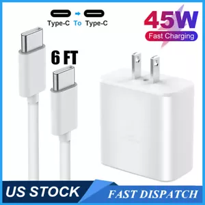 45W Type C Super Fast Charger Wall Adapter & USB-C Cable For Samsung Galaxy S22 - Picture 1 of 14
