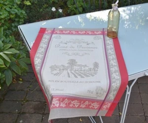 Geschirrtuch Baumwolle Jacquard 50x70 cm rot grau Domainemotive aus Frankreich - Picture 1 of 5