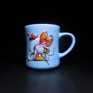 N24.424 tasse mug Diddlina souris bleu céramique porcelaine art déco table - Imagen 1 de 22