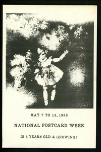 National Postcard Week 1989 Baby Girl Doll Flowers - Picture 1 of 2