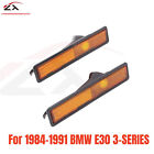 2PC Amber Bumper Side Marker Light Lamp For 1984-1991 BMW E30 3 Series NEW US