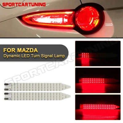 Sequential Red LED Rear Turn Signal Tail Lights Blink For 2016-up Mazda MX-5 ND - Image 1 of 4