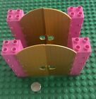 Lego Duplo - Lot Of (2) Pink & Gold Castle Gate W/ Hinged Doors Pieces