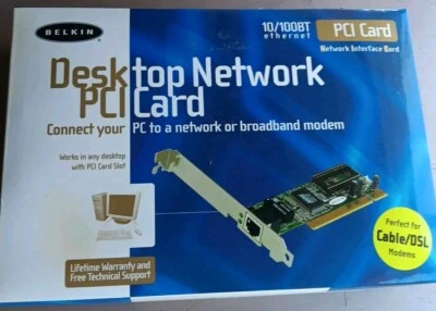 Belkin Desktop Network PCI Card F5D5000  10/100BT Ethernet - NEW SEALED - Image 1 of 4
