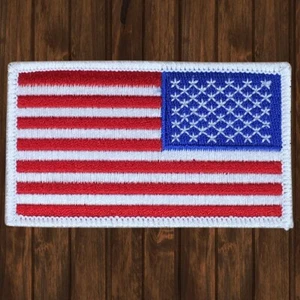 Reverse American Flag Embroidered Patch — Iron On - Picture 1 of 1