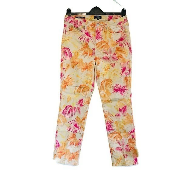 NYDJ Not Your Jeans Sheri Slim Floral Print Multicolor Pants Women’s size 6 28 - Image 1 of 4