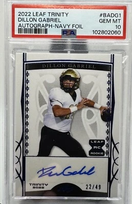 Dillon Gabriel 2022 Leaf Trinity - Blue RC #BA-DG1 /49 PSA 10 💎 POP 1 👀 - Image 1 of 2