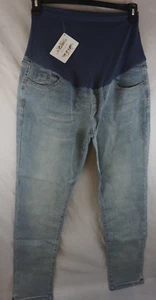 Women's Maternity Jeans Over The Belly High Waist Soft Denim With Pockets XL New - Picture 1 of 4