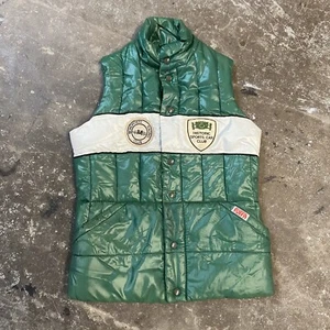 Vintage Monoposto Racing Club Sports Club Car Puffa Brand Jacket Vest 80s Patch - Picture 1 of 10