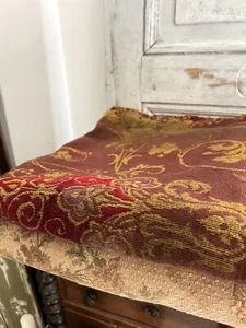BUNDLE antique LARGE CUT DAMASK fabric lot CRAFT floral arabesques c1900 - Picture 1 of 24