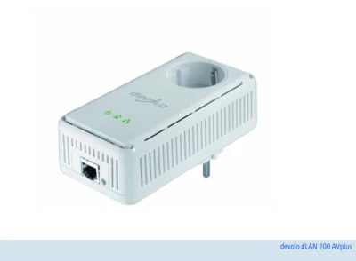 Devolo dLAN 200 AVplus Powerline Adapter Internet Steckdose LAN Anschluss weiß - Bild 1 von 4