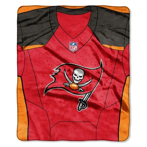 Tampa Bay Buccaneers Jersey Design 50" by 60" Plush Raschel Throw Blanket - NFL Cover