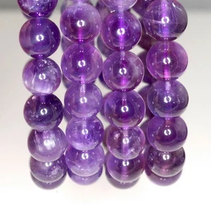 11MM DARK AMETHYST GEMSTONE GRADE A PURPLE ROUND 11MM LOOSE BEADS 7inch - Picture 1 of 4