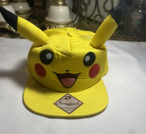 Pikachu Snapback Hat with ears Ages 14 + One Size Fits All - Picture 1 of 3