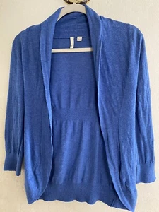 frenchi womens xs blue cardigan 100% cotton - Picture 1 of 7