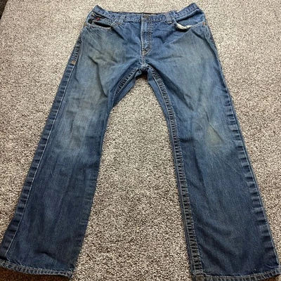 Pantalones de mezclilla Ariat para hombre 34x30 M5 pierna recta azul algodón tela EE. UU. fr Foto 1 de 4