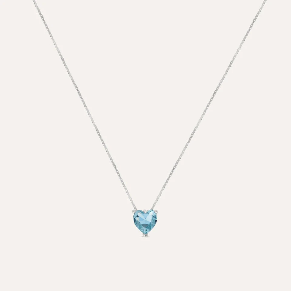 Collana Stroili Argento 925 punto luce a Cuore azzurro 1691315 - Immagine 1 di 4
